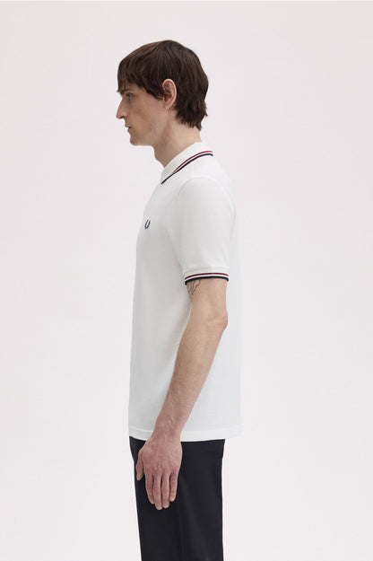Fred Perry M3600 Twin Tipped Polo Shirt - Snow White