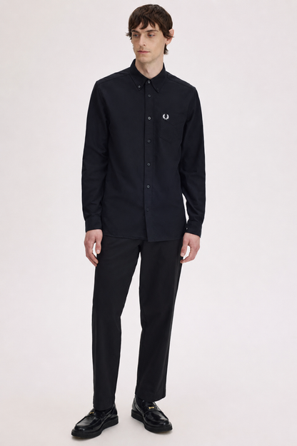Fred Perry Slim-Fit Button-Down Cotton Oxford Shirt in Black