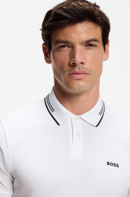 BOSS Slim-Fit Polo Shirt in Piqué Cotton with Contrast Tipping