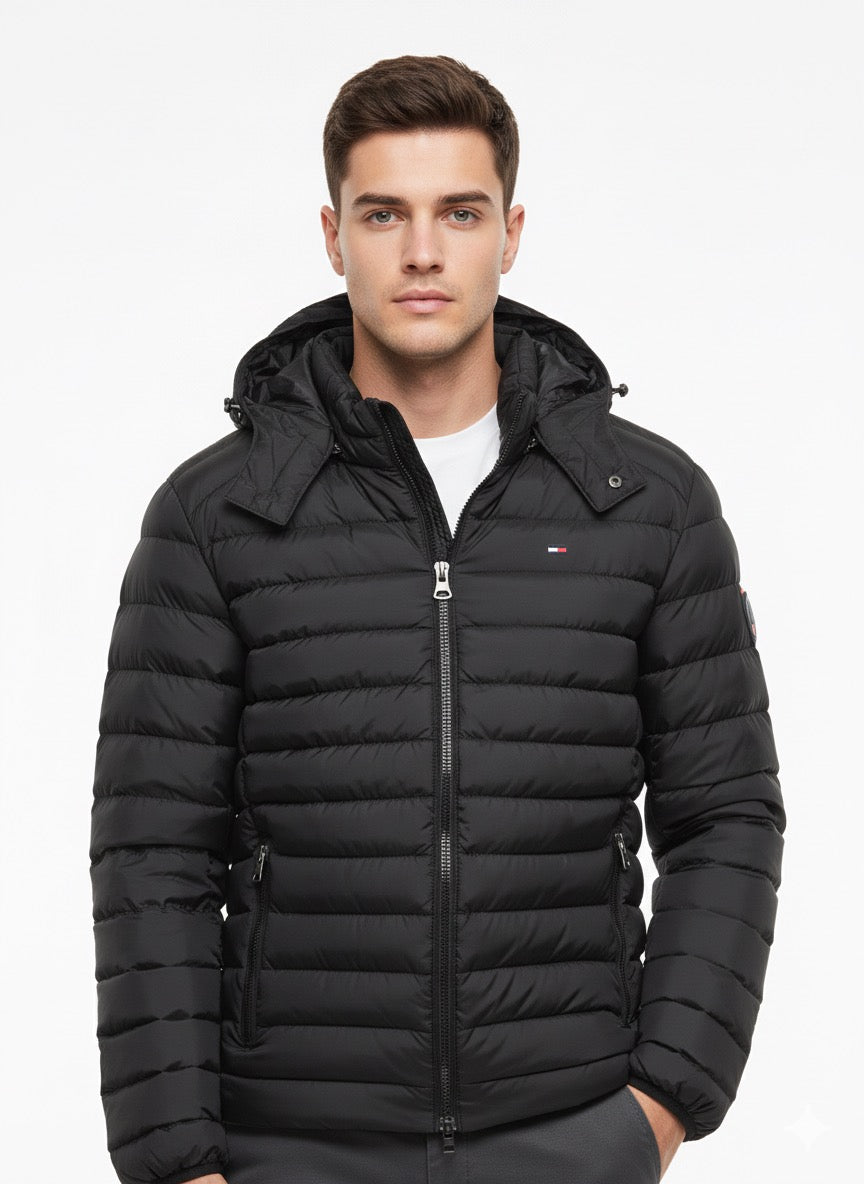 Tommy Hilfiger Black Hooded Puffer Jacket