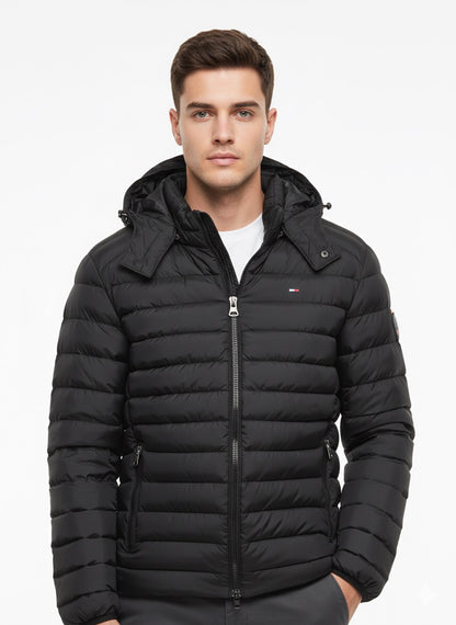 Tommy Hilfiger Black Hooded Puffer Jacket