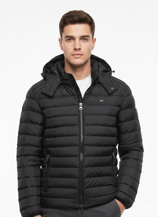Tommy Hilfiger Black Hooded Puffer Jacket