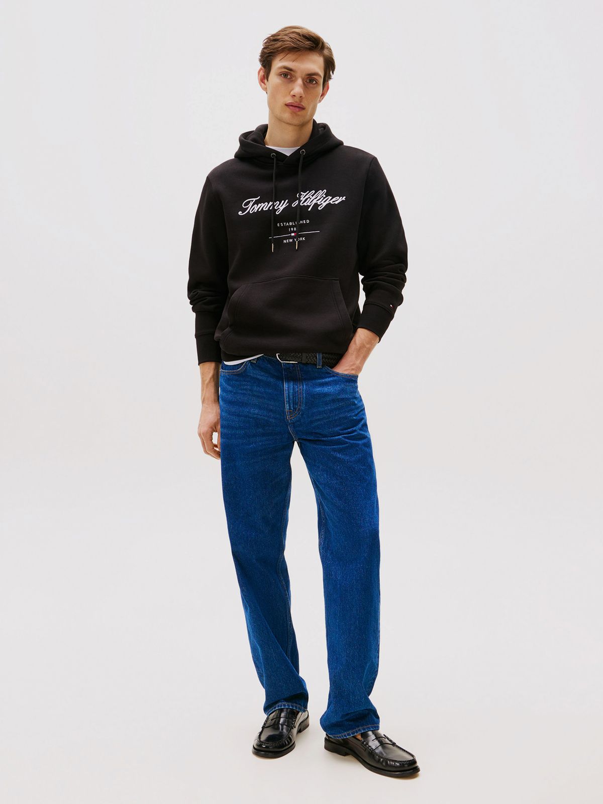 Tommy Hilfiger Heritage Script Logo Pullover Hoodie - Black