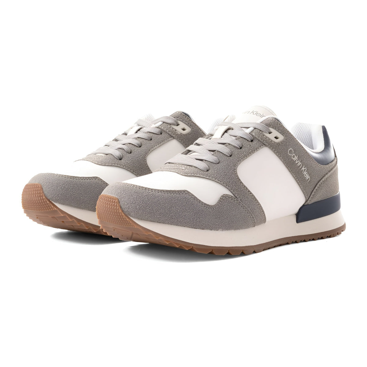 Calvin Klein Multi-Panel Runner Sneakers - Grey and White