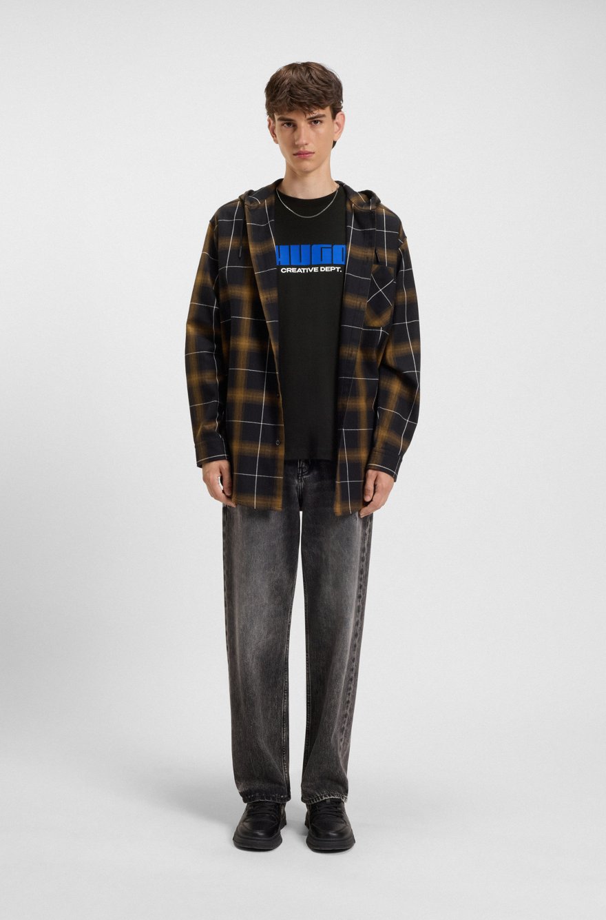 HUGO Relaxed-Fit Cotton T-Shirt with "Creative Dept." Block Logod