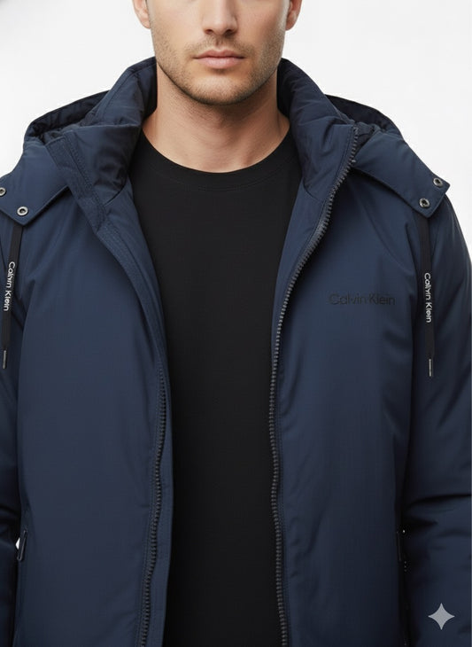 Calvin Klein Hooded Parka Jacket - Navy Blue