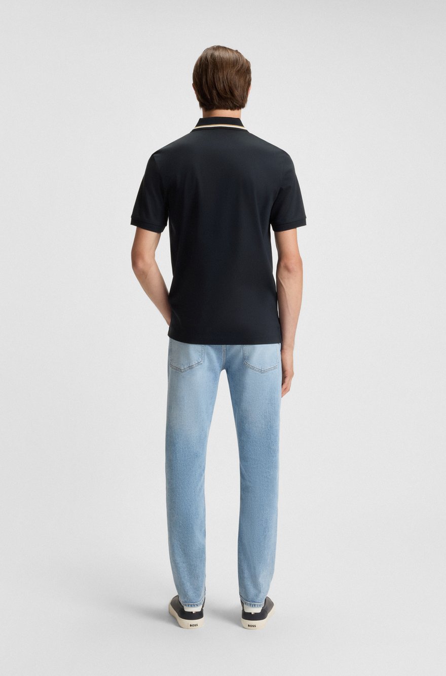 BOSS Slim-Fit Piqué Polo – Signature Gold Tipped Collar