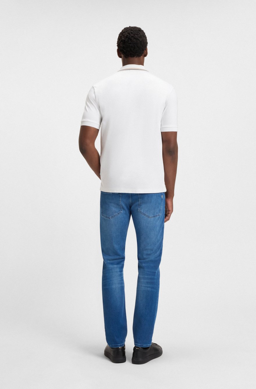 BOSS Slim-Fit Piqué Polo – Signature Tipped Collar Edition