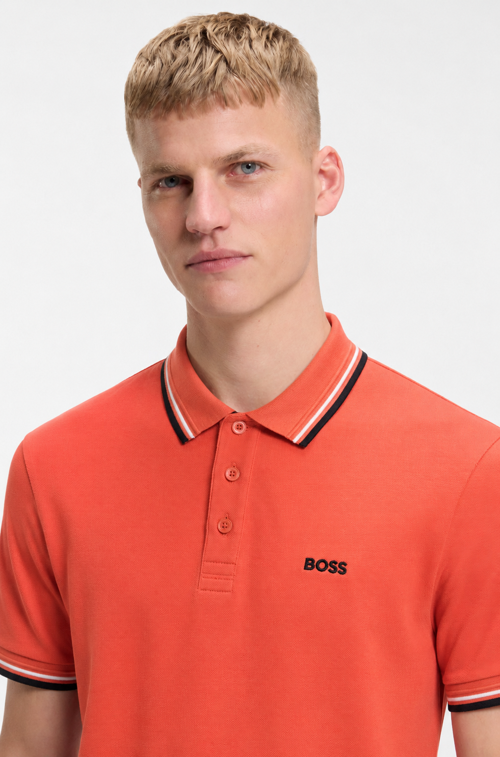 BOSS Regular-Fit Cotton Piqué Polo Shirt in Coral