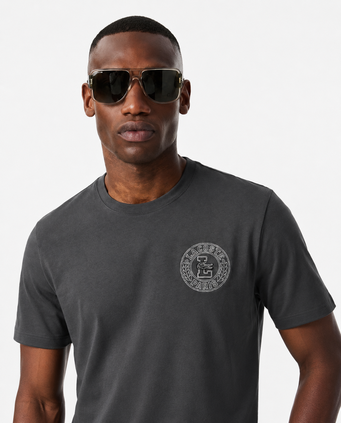 Lacoste Heritage Crest Relaxed Fit T-Shirt – Anthracite Grey