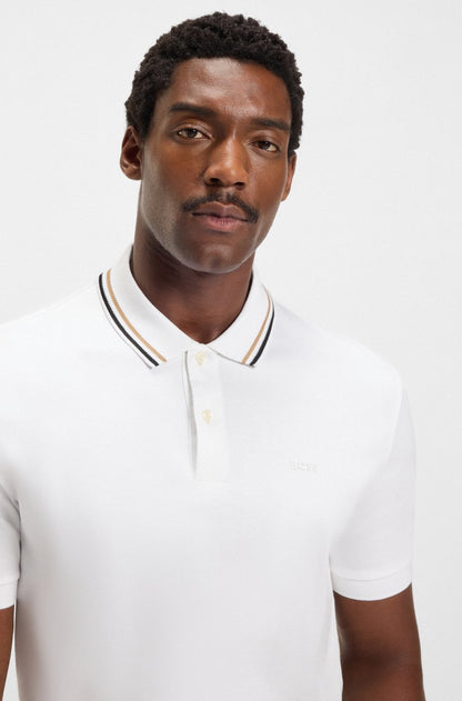 BOSS Slim-Fit Piqué Polo – Signature Tipped Collar Edition