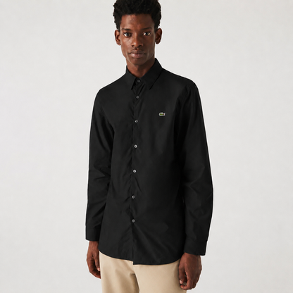 Lacoste Regular Fit Premium Cotton Shirt – Deep Black