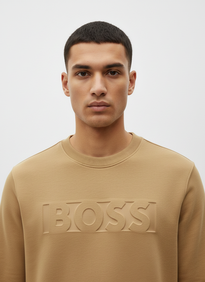BOSS Relaxed-Fit Sweatshirt with Tonal Embossed Logo