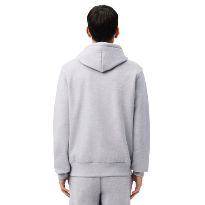 Lacoste Men’s Classic Zippered Fleece Hoodie – Heather Grey