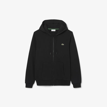 Lacoste Classic Cotton Fleece Full-Zip Hoodie - Black (Signature Crocodile)