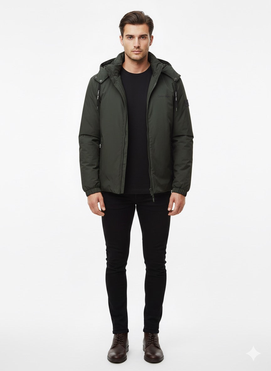 Calvin Klein Hooded Parka Jacket - Dark Olive