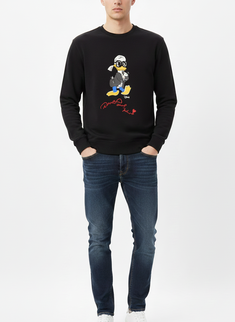 KARL LAGERFELD x DISNEY Limited Edition Donald Duck Sweatshirt – Black