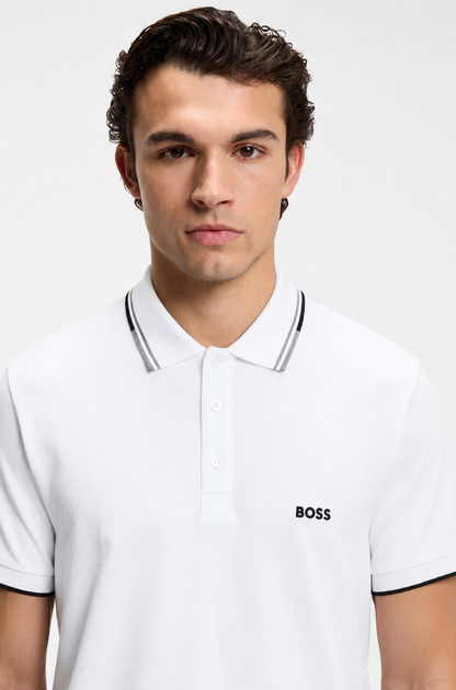 BOSS Slim-Fit Piqué Polo Shirt with Contrast Tipping