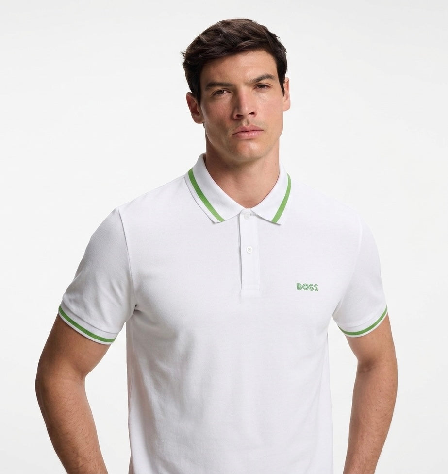 BOSS Slim-Fit Piqué Polo Shirt in Mercerized Cotton with Contrast Tipping