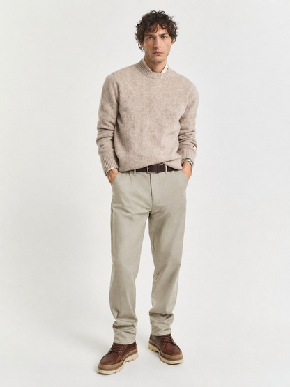 GANT Premium Cotton Twill Slim Fit Chino Trousers – Beige