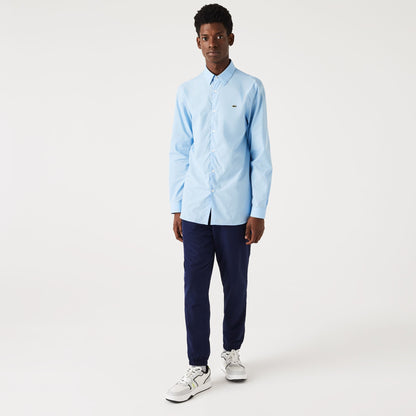 Lacoste Slim Fit Long-Sleeved Premium Poplin Cotton Shirt – Light Blue