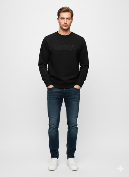 TONAL-LOGO SWEATSHIRT IN COTTON BLEND
