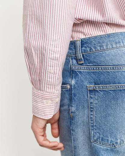 GANT Regular Fit Striped Oxford Shirt – Pastel Pink & White