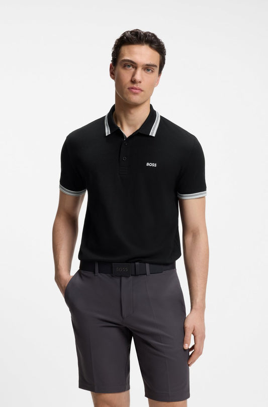 BOSS Slim-Fit Piqué Polo Shirt with Tipped Collar and Cuffs