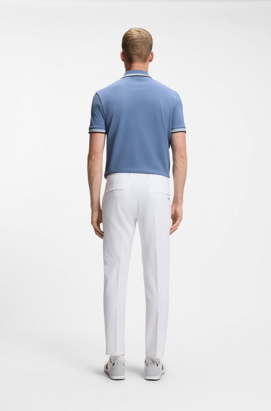 BOSS Slim-Fit Pique Polo Shirt with Striped Collar