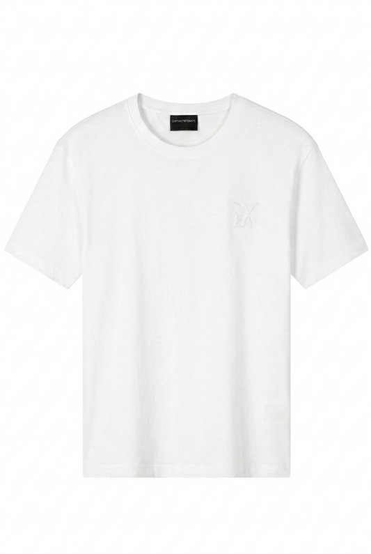 Emporio Armani | Tonal Eagle Embroidery Crew-Neck T-Shirt – Optical White