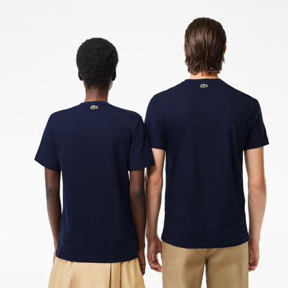 Lacoste Unisex Regular Fit Heritage Logo T-Shirt - Navy