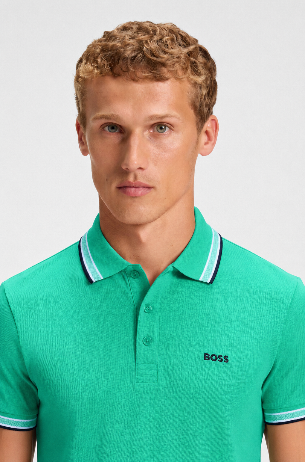BOSS Regular-Fit Cotton Piqué Polo Shirt in Bright Green
