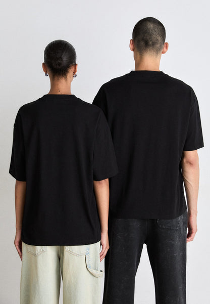 HUGO Unisex Oversized T-Shirt with Faux-Suede Logo Patch