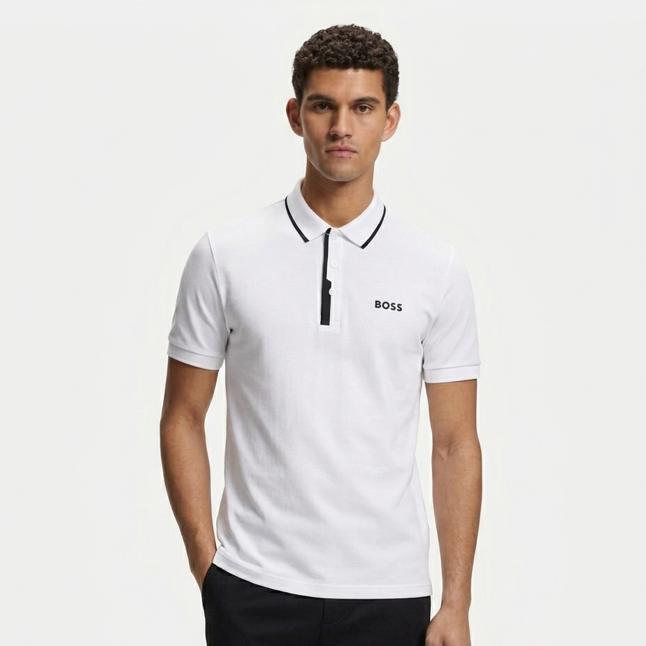 BOSS Slim-Fit Polo Shirt in Performance Cotton with Contrast Placket