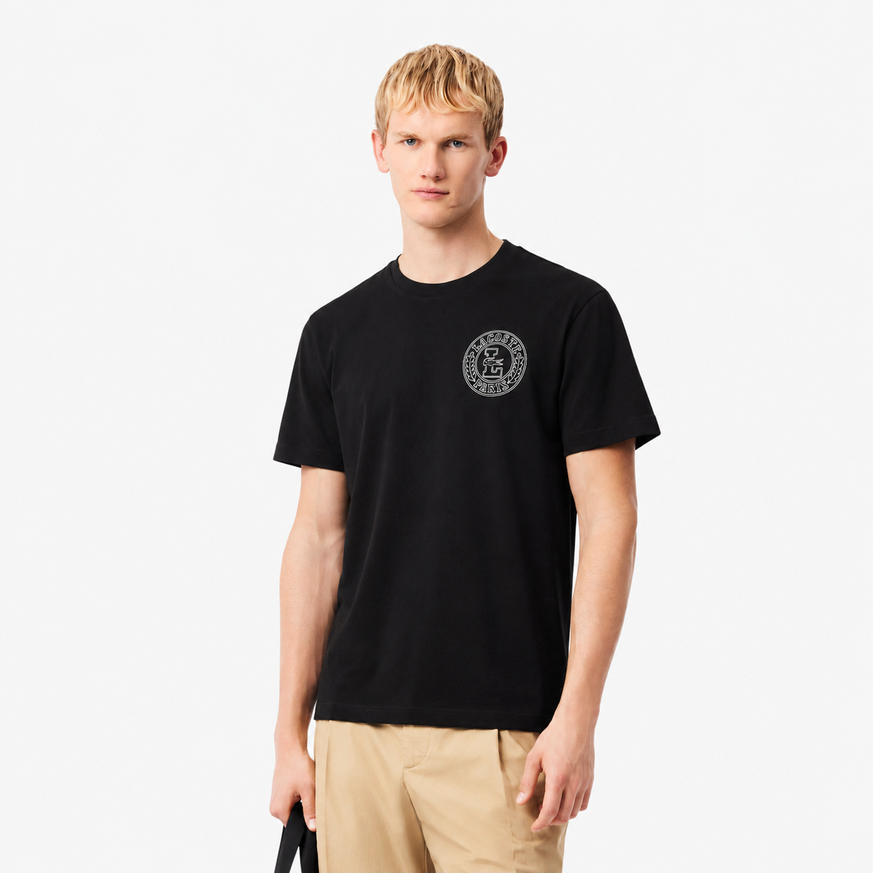 LACOSTE Men's Heritage Crest Cotton Jersey T-Shirt