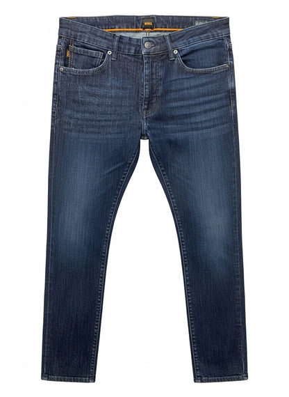 BOSS Dark Wash Tapered Fit Denim Jeans