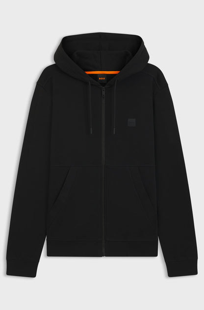 BOSS Athleisure Slim-Fit Full-Zip Hoodie - Black (Structured Logo Patch)