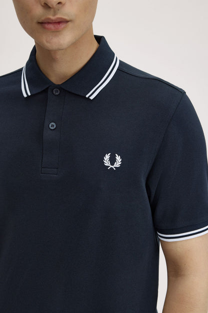 Fred Perry M3600 Twin Tipped Polo Shirt – Navy / White / Ice
