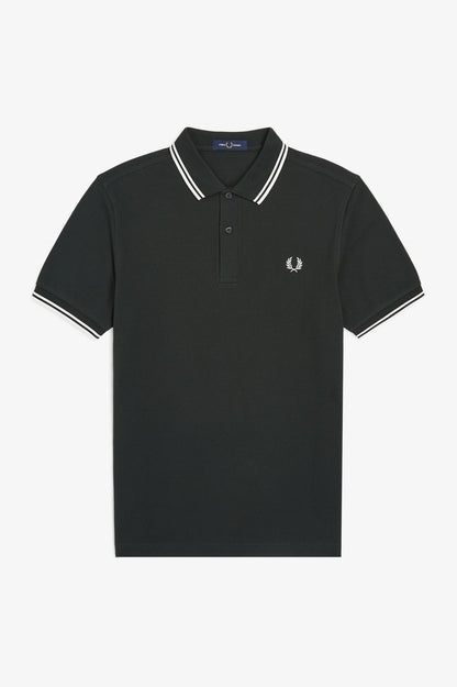 Fred Perry Twin Tipped Polo Shirt – Racing Green & White