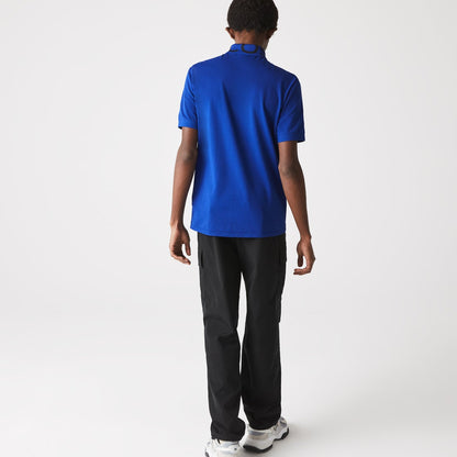 Lacoste Slim Fit Piqué Polo Shirt with Branded Jacquard Collar