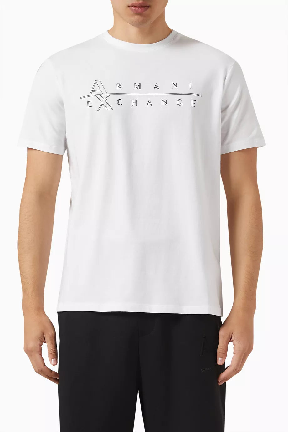 Armani Exchange Regular-Fit Cotton Outlined Logo T-Shirt