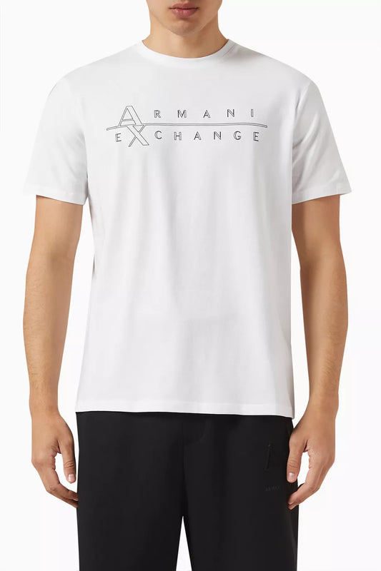Armani Exchange Regular-Fit Cotton Outlined Logo T-Shirt