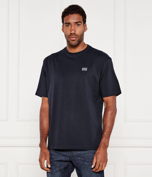 BOSS Relaxed-Fit Cotton Graphic T-Shirt with "Above" Mountain Print
