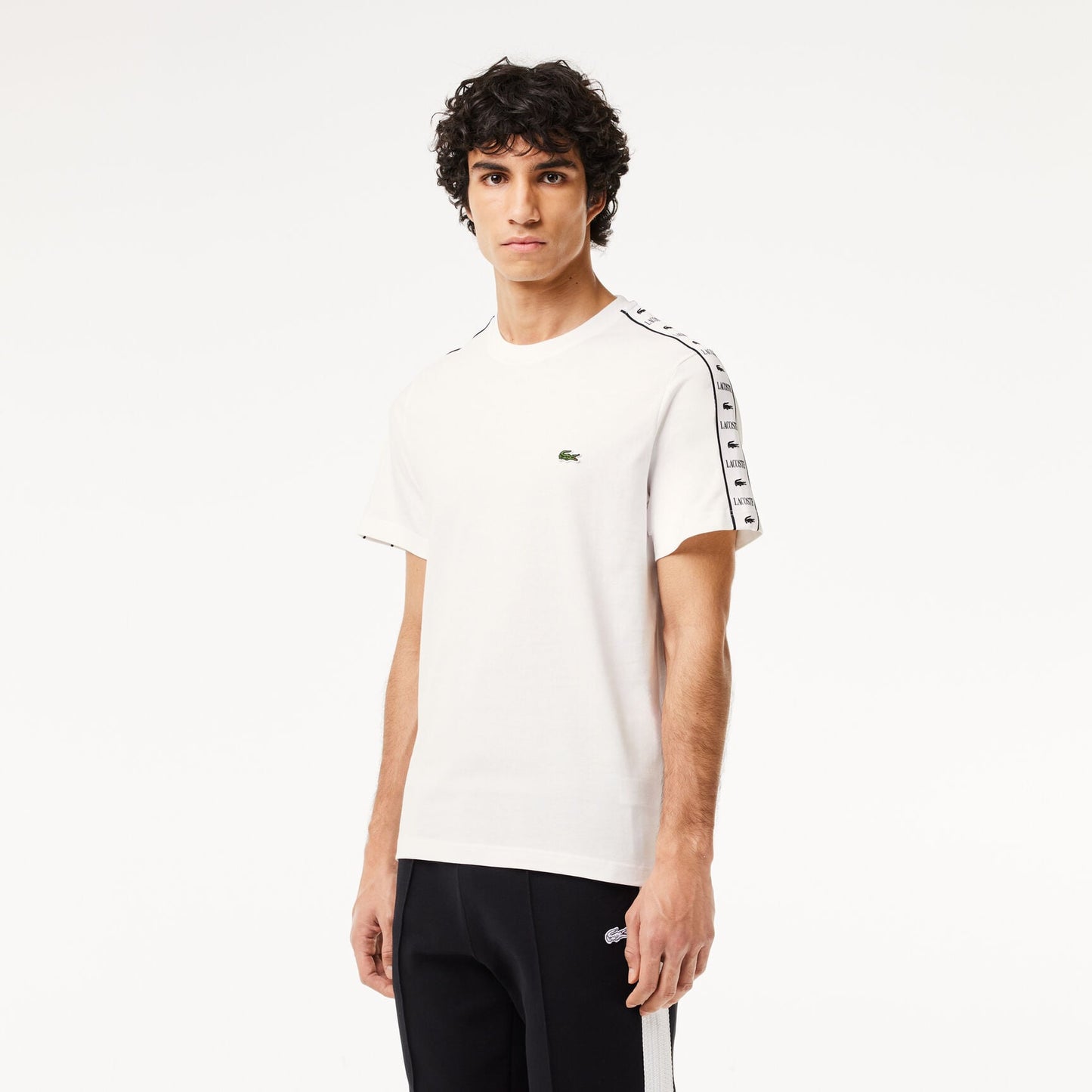 Lacoste Regular Fit Branded Tape Detail Crew Neck T-Shirt