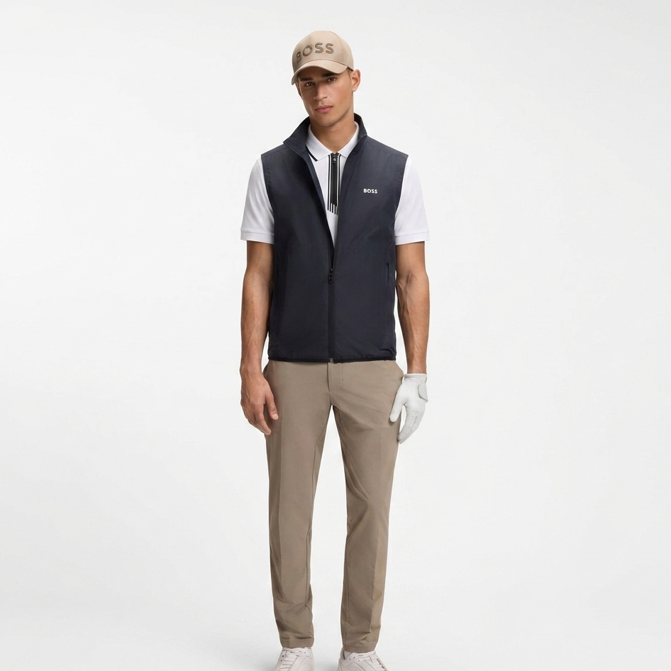 BOSS Slim-Fit Polo Shirt in Piqué Cotton with Zip Neck