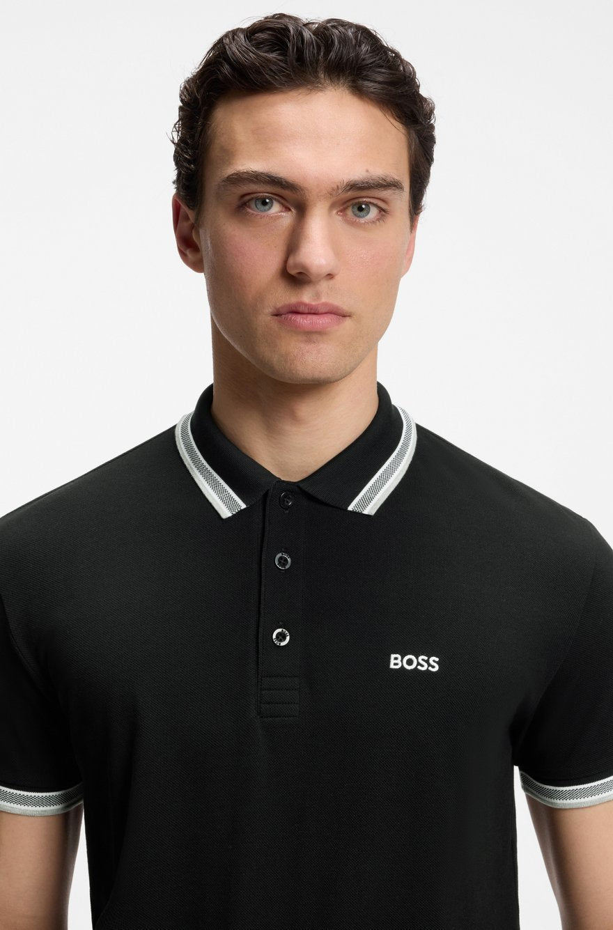 BOSS Slim-Fit Piqué Polo Shirt with Tipped Collar and Cuffs