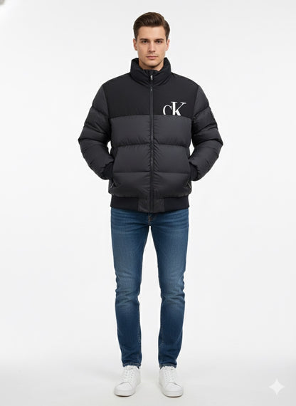 Calvin Klein Puffer Jacket with Bold CK Back Logo - Navy blue