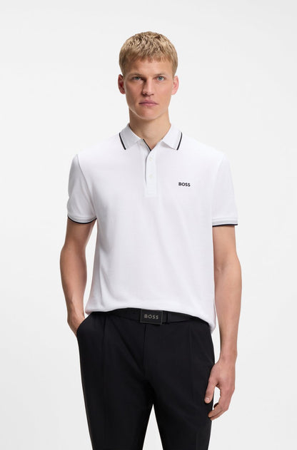 BOSS Slim-Fit Polo Shirt in Mercerized Cotton with Tipped Details