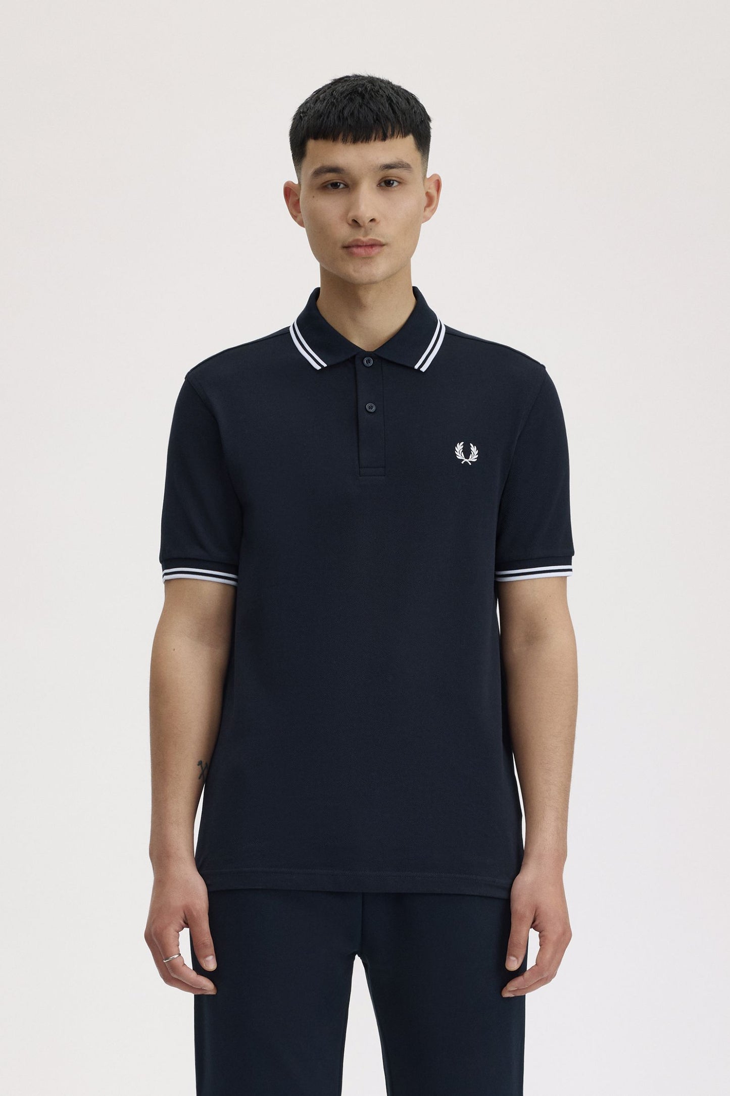 Fred Perry M3600 Twin Tipped Polo Shirt – Navy / White / Ice