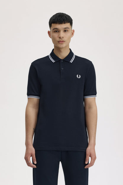 Fred Perry M3600 Twin Tipped Polo Shirt – Navy / White / Ice